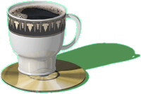 coffe cup sitting on a CD from an aplication that is not user-friendly